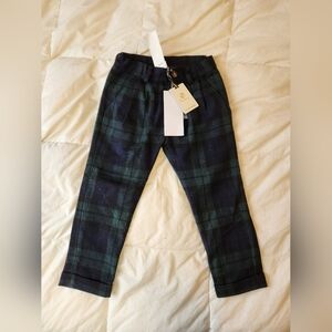 NWT Kids Lapin House 60% Wool Plaid Pants Size 4 Years